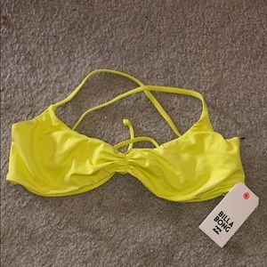 Neon yellow billabong bikini TOP